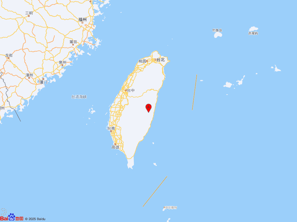 台湾花莲县（北纬23.58度，东经121.35度）发生4.1级地震