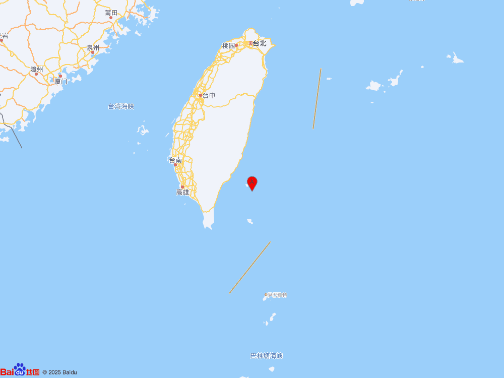 台湾台东县海域（北纬22.60度，东经121.59度）发生4.1级地震
